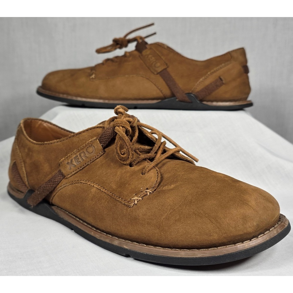 Xero Shoes Alston Men's 9.5 Brown Leather Barefoot Minimalist Oxford Shoes